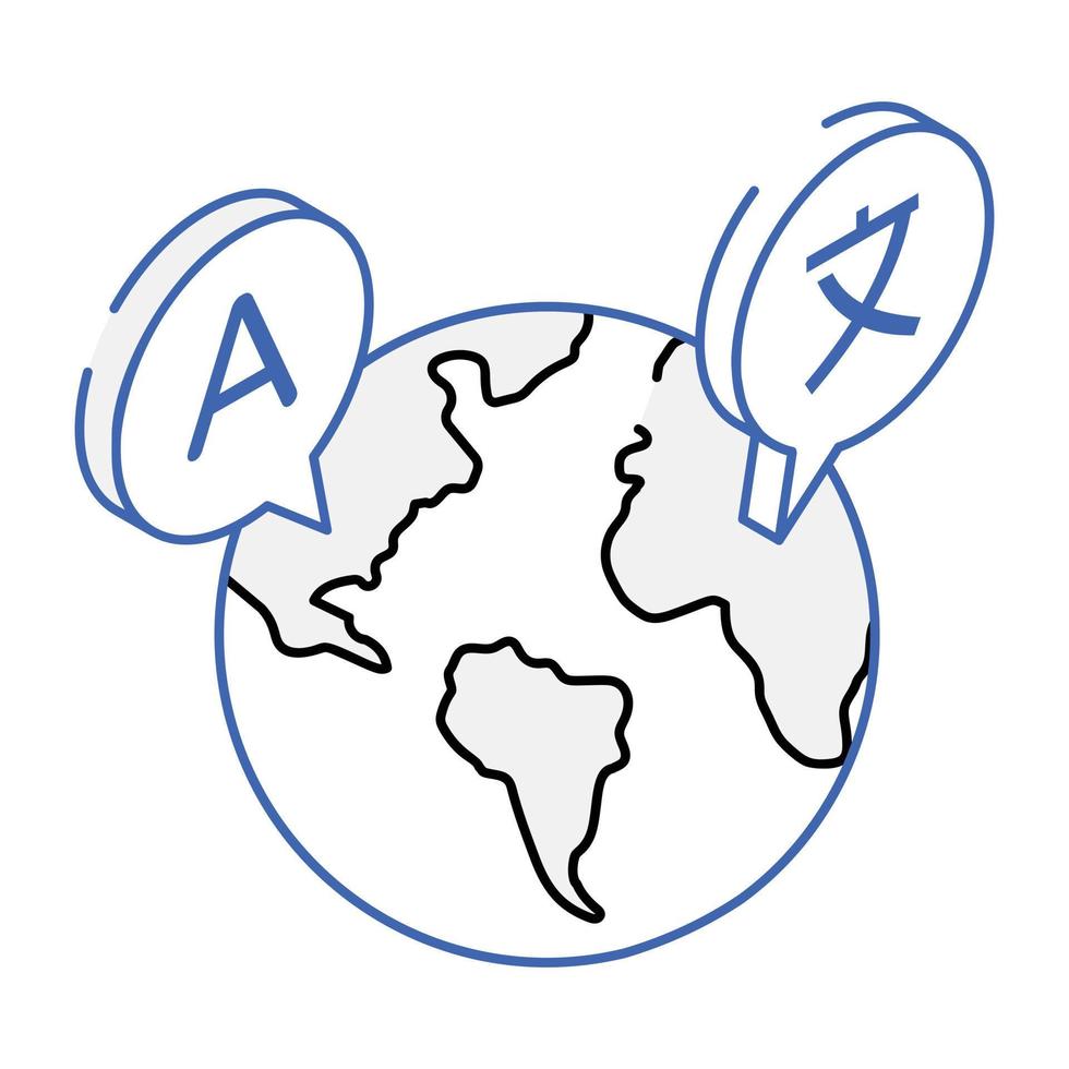 An isometric icon of global education vector