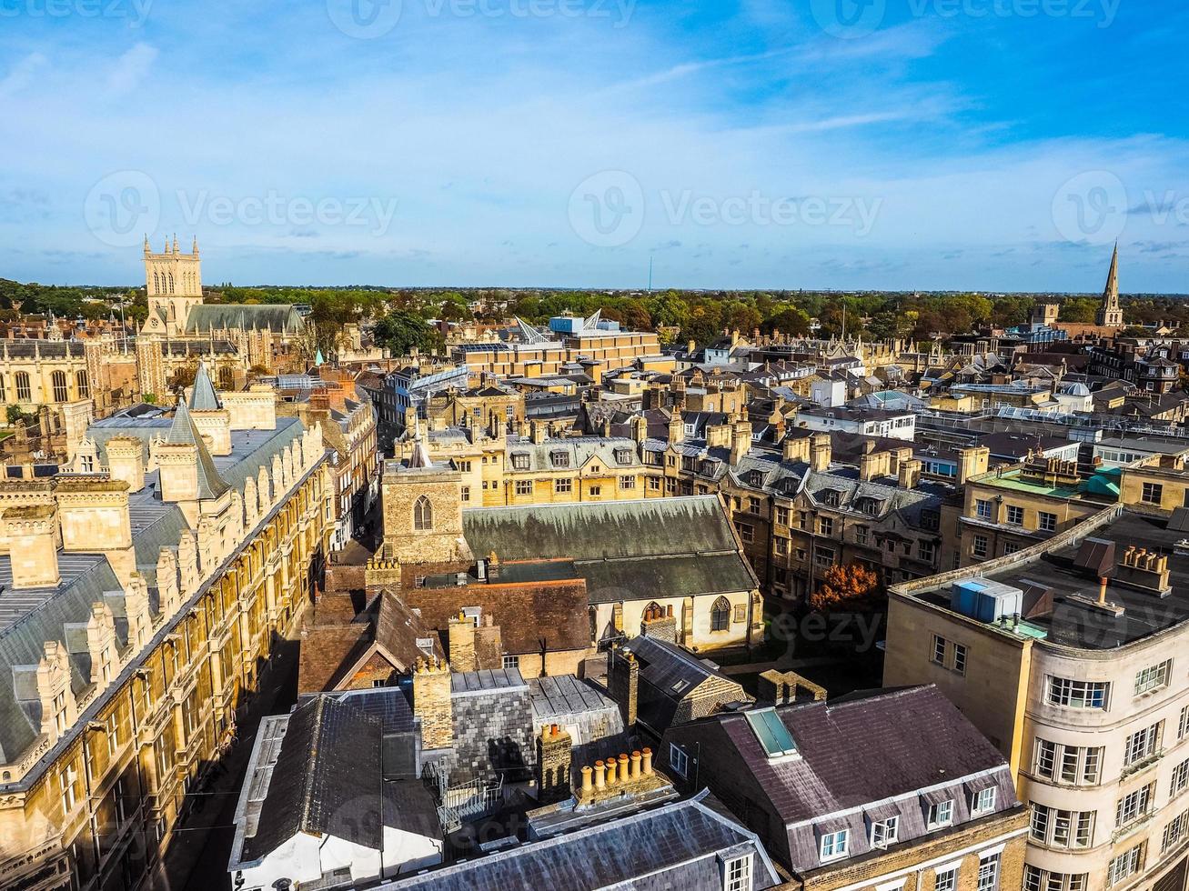HDR Aerial view of Cambridge photo