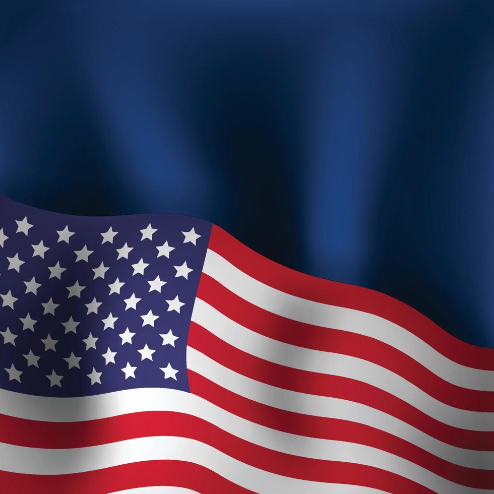 Independence Day of America Background With Blue Fabric and Wavy Flag vector