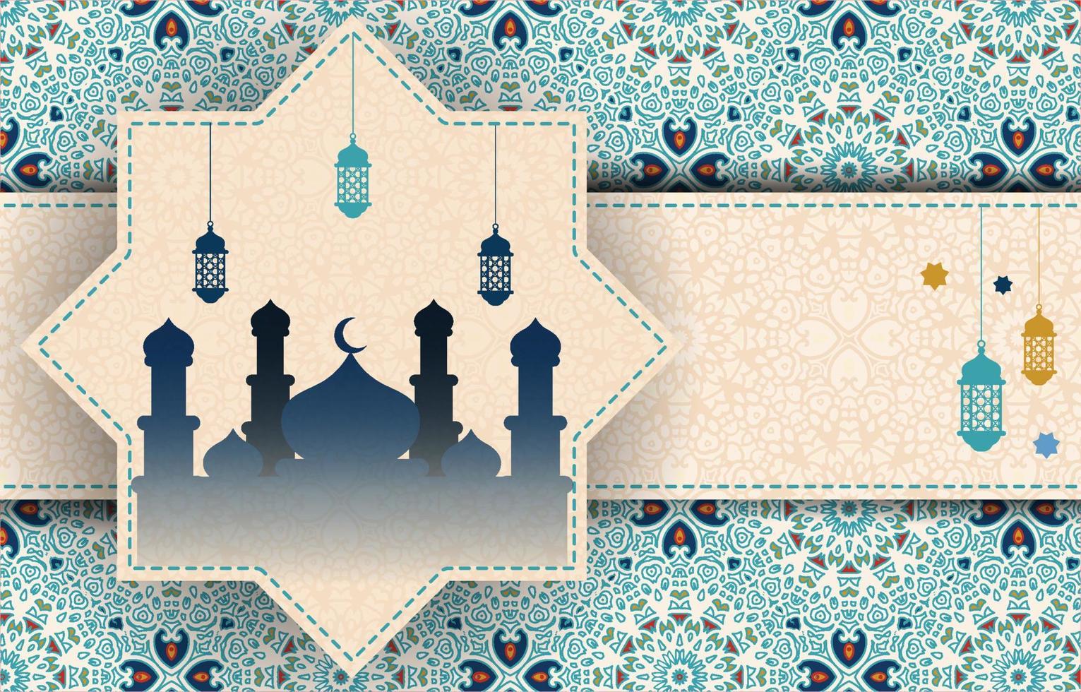 Islamic Background for Celebrate Moslem Mubarak Day vector