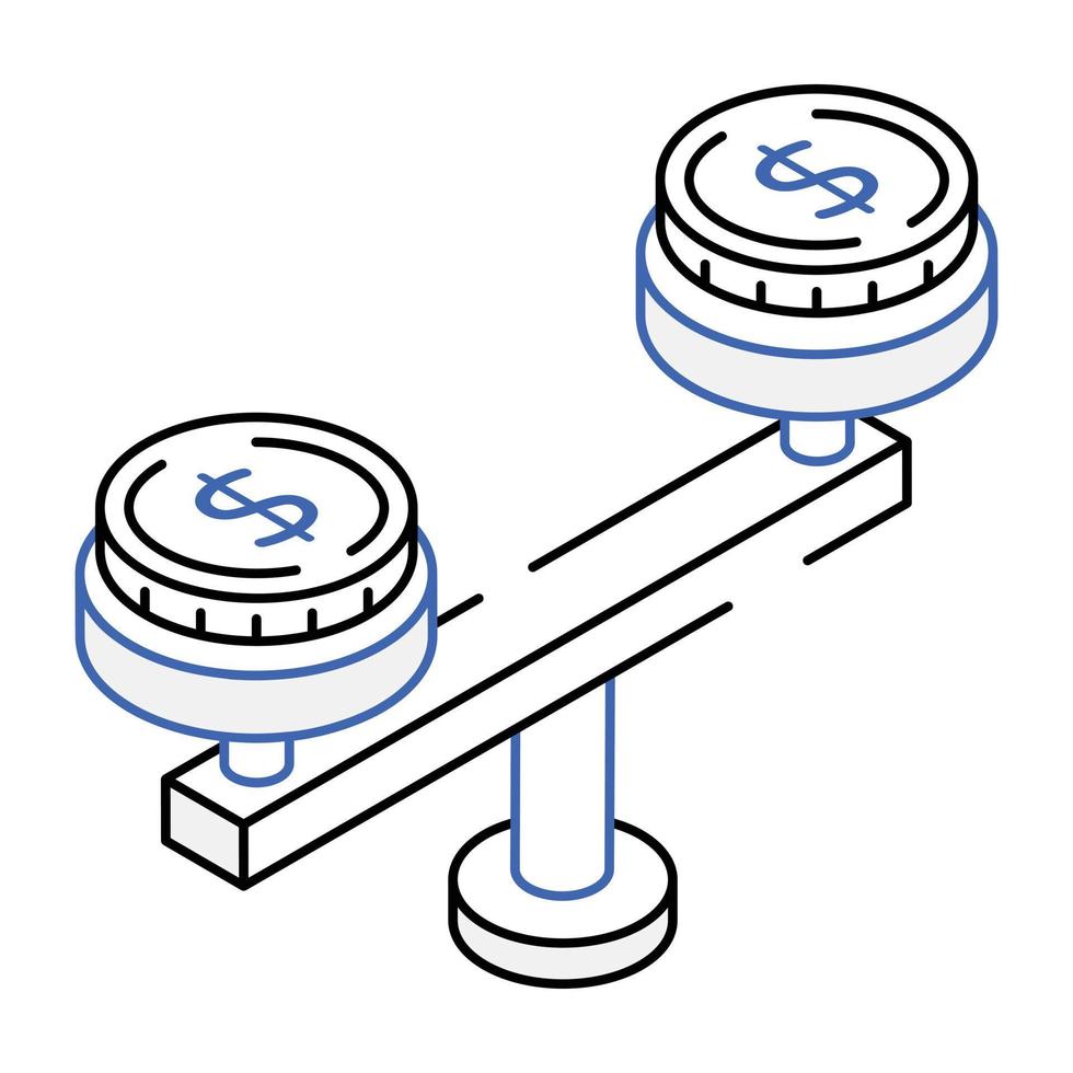 A financial balance outline icon design vector