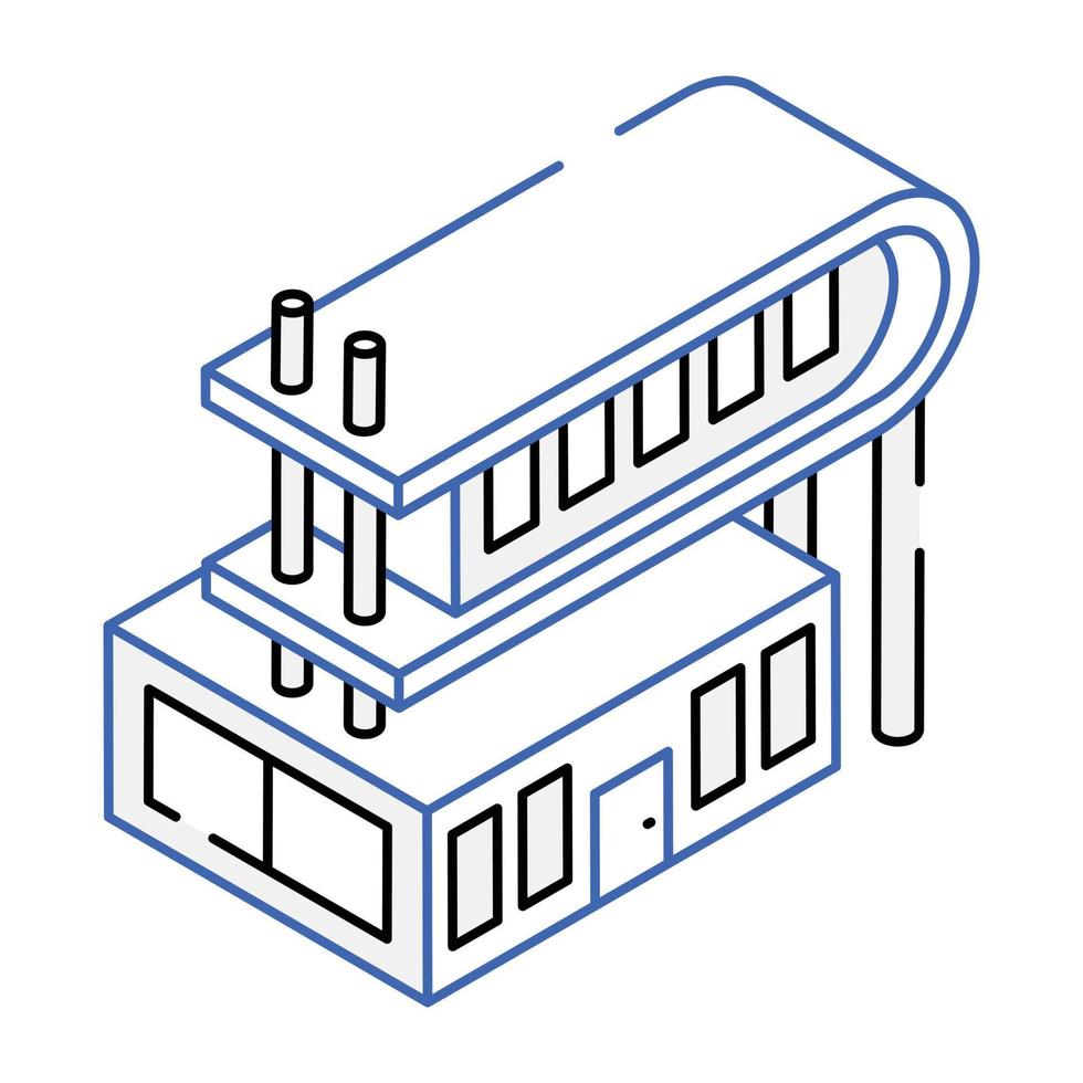 una descarga de icono isométrico de edificio moderno vector