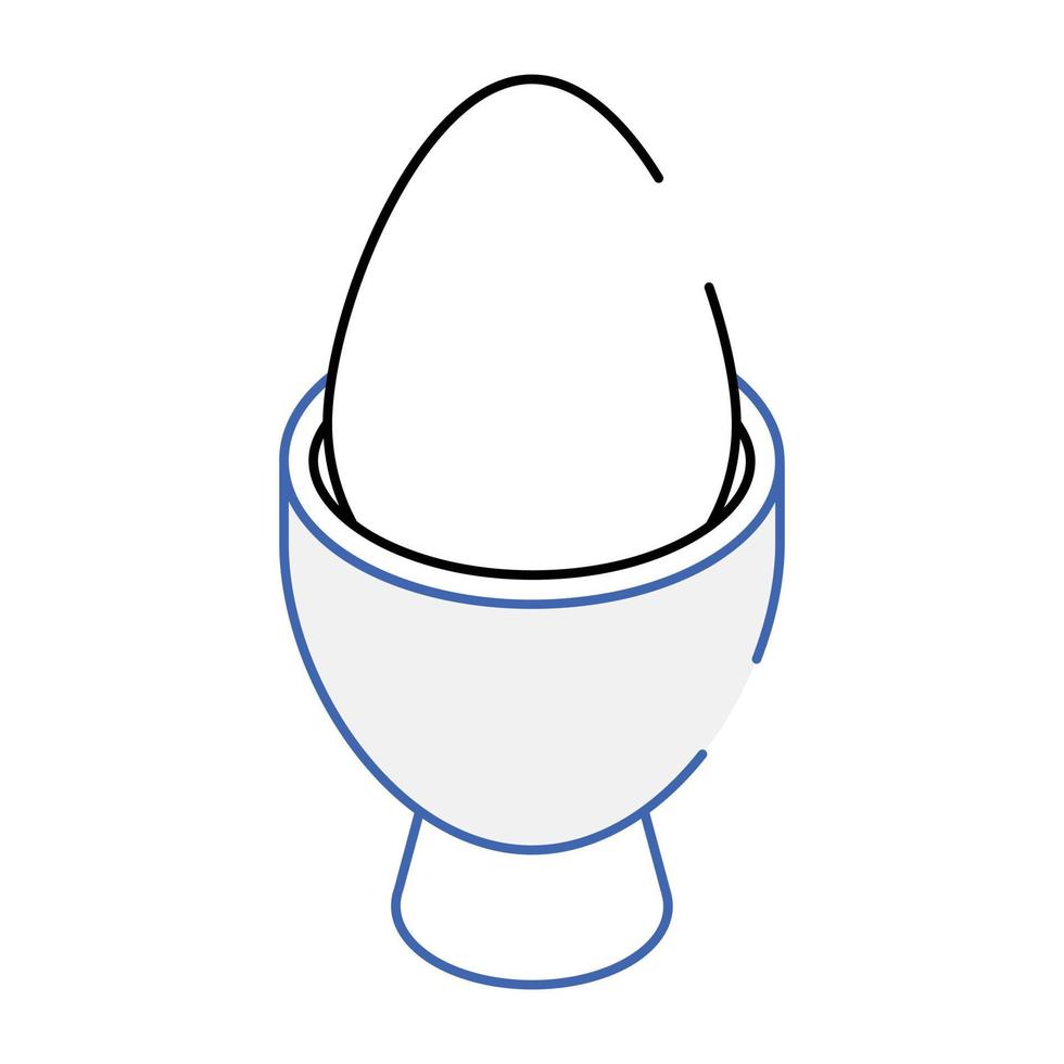 Easy to use isometric icon of egg cup vector