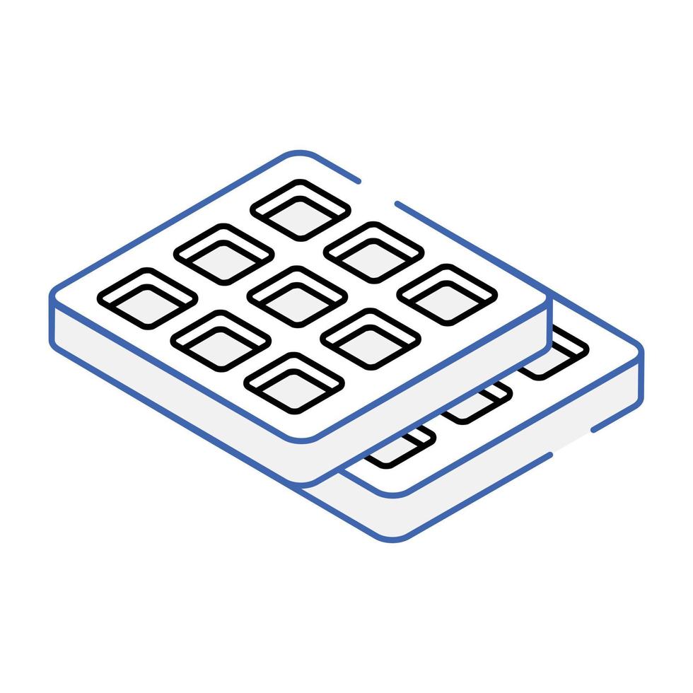 Trendy isometric icon of chocolate bars vector