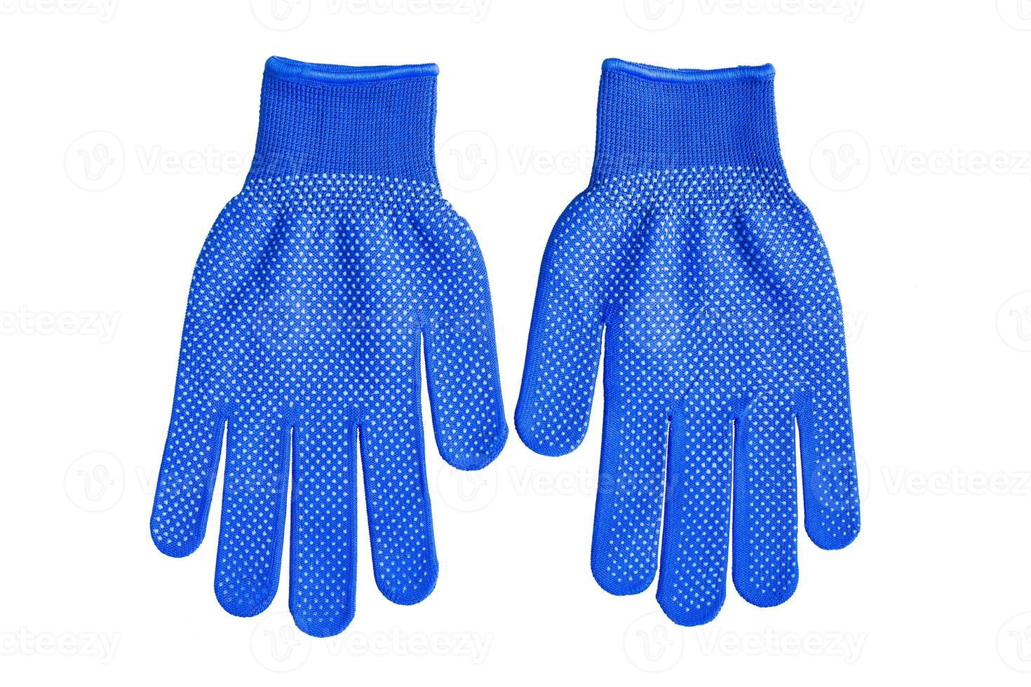 Blue gloves isolated on white background photo