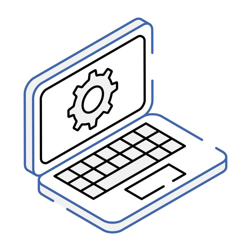 Setting isometric icon, editable design vector