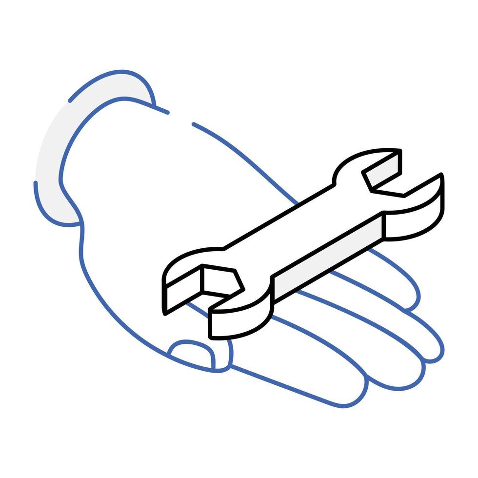 A customizable isometric icon of maintenance vector