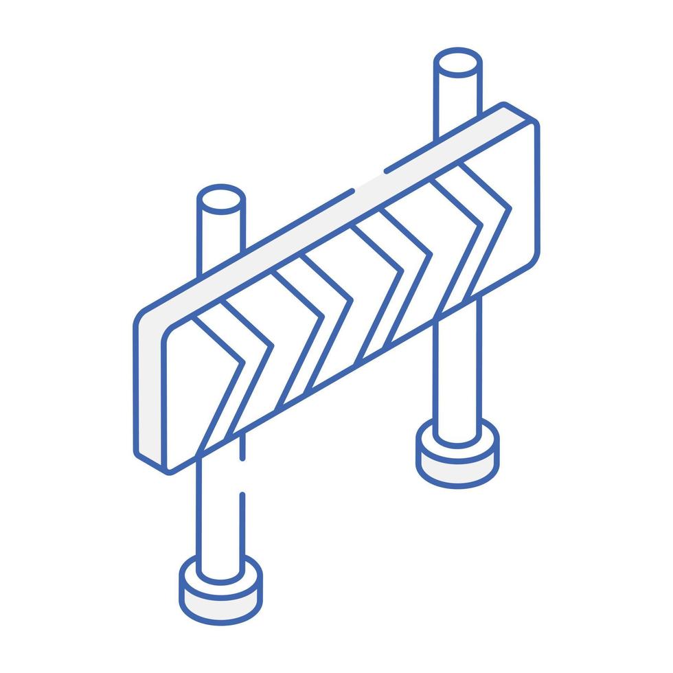 A road barrier isometric icon download vector