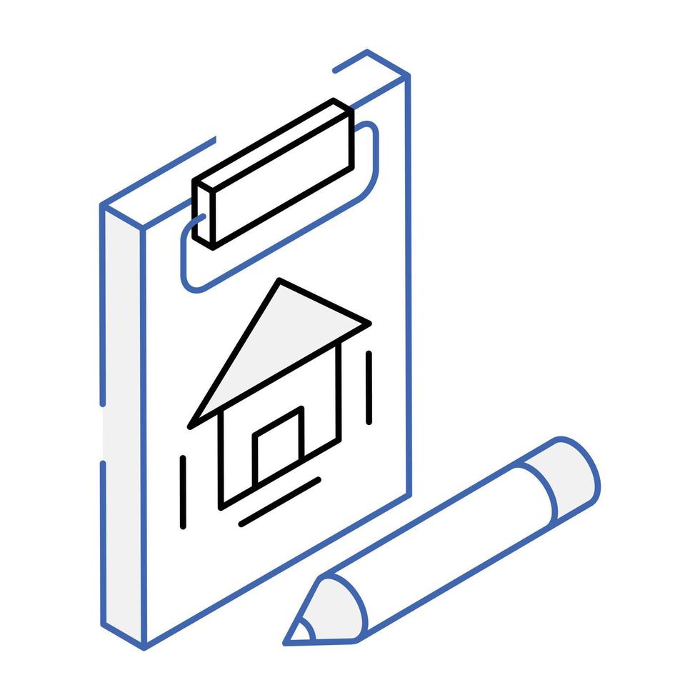A business document isometric icon download vector