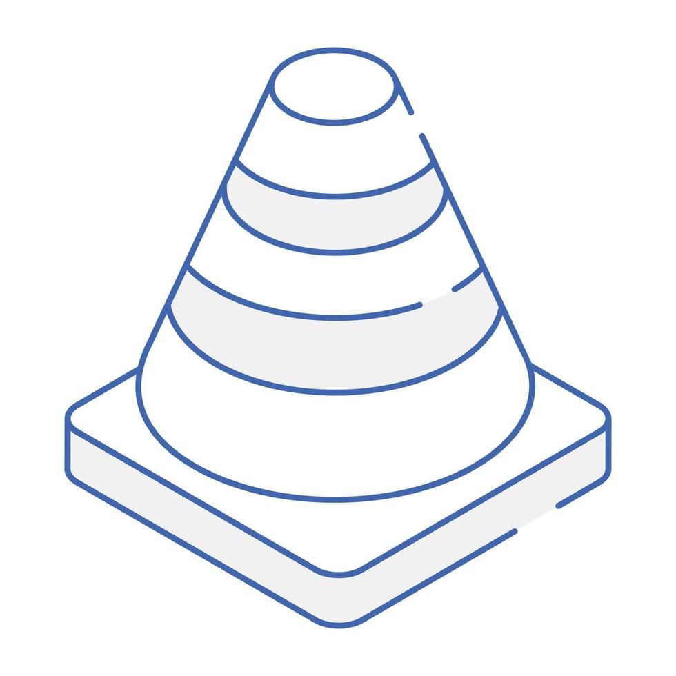 Check this isometric icon of traffic cone vector
