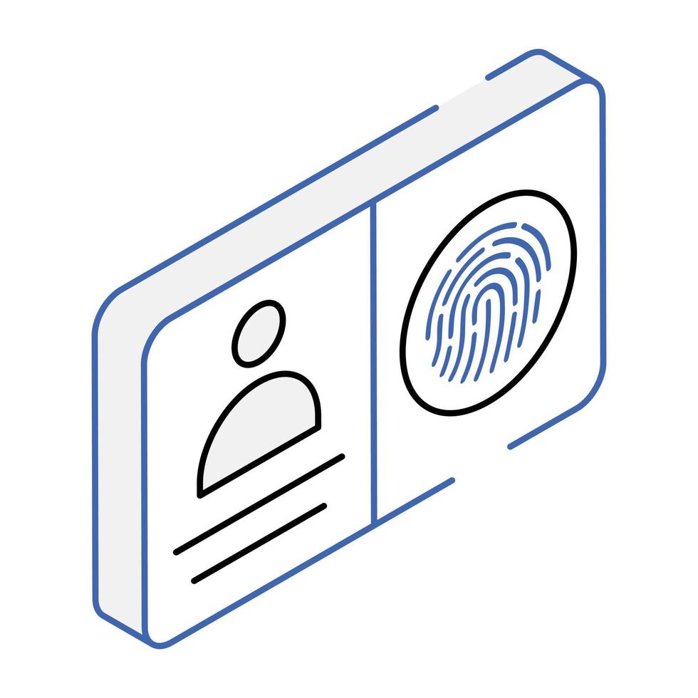 A biometric identity isometric icon design vector