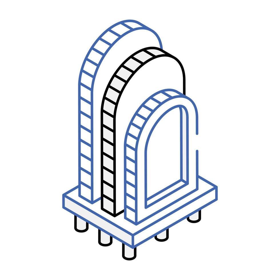 A futuristic tower isometric icon design vector