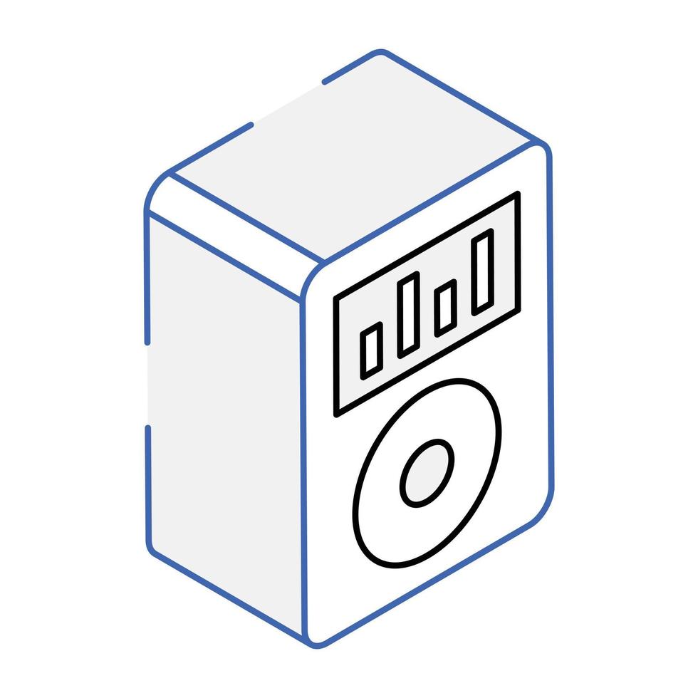 A speaker icon in isometric design vector