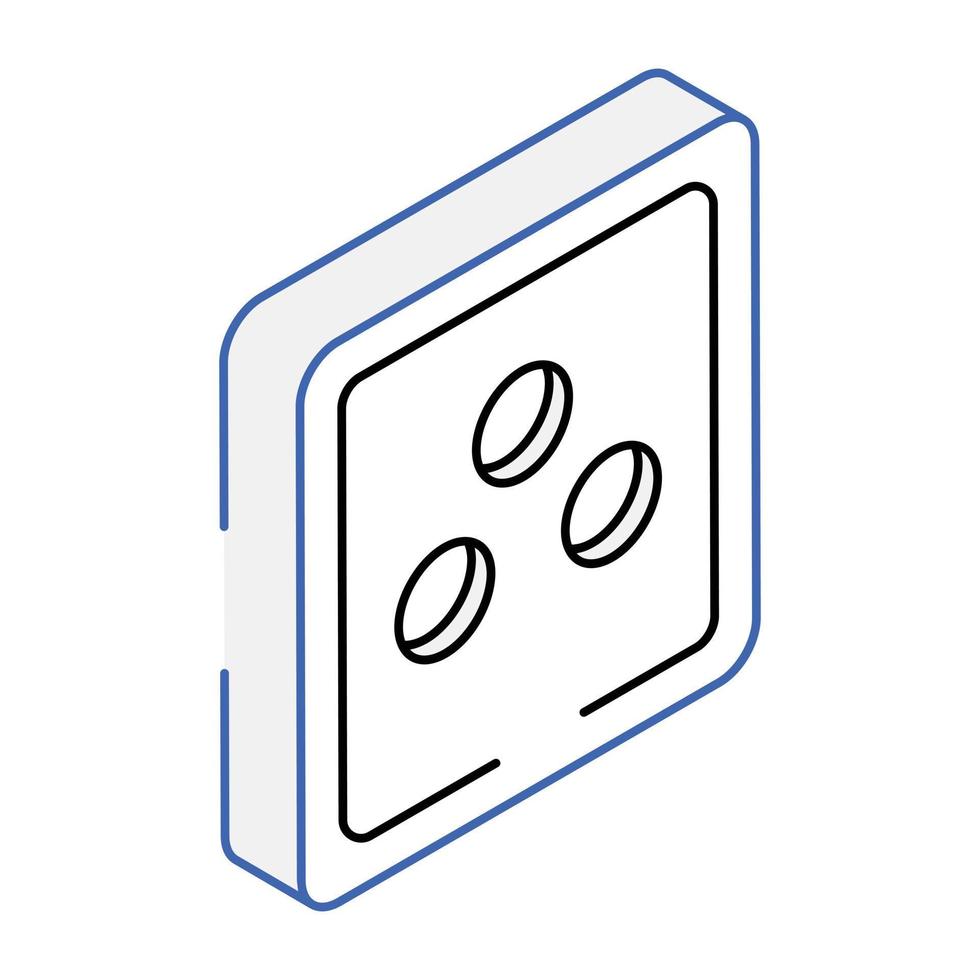 A power switch isometric icon vector