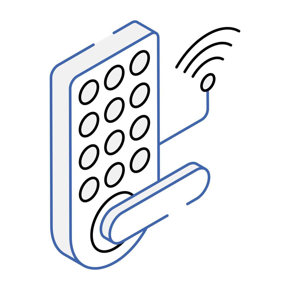 A smart door icon in isometric design vector