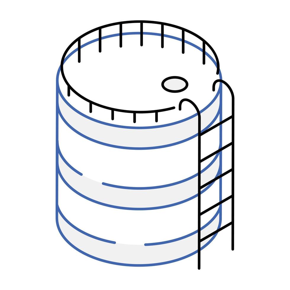 un ícono de silos en el diseño del esquema vector