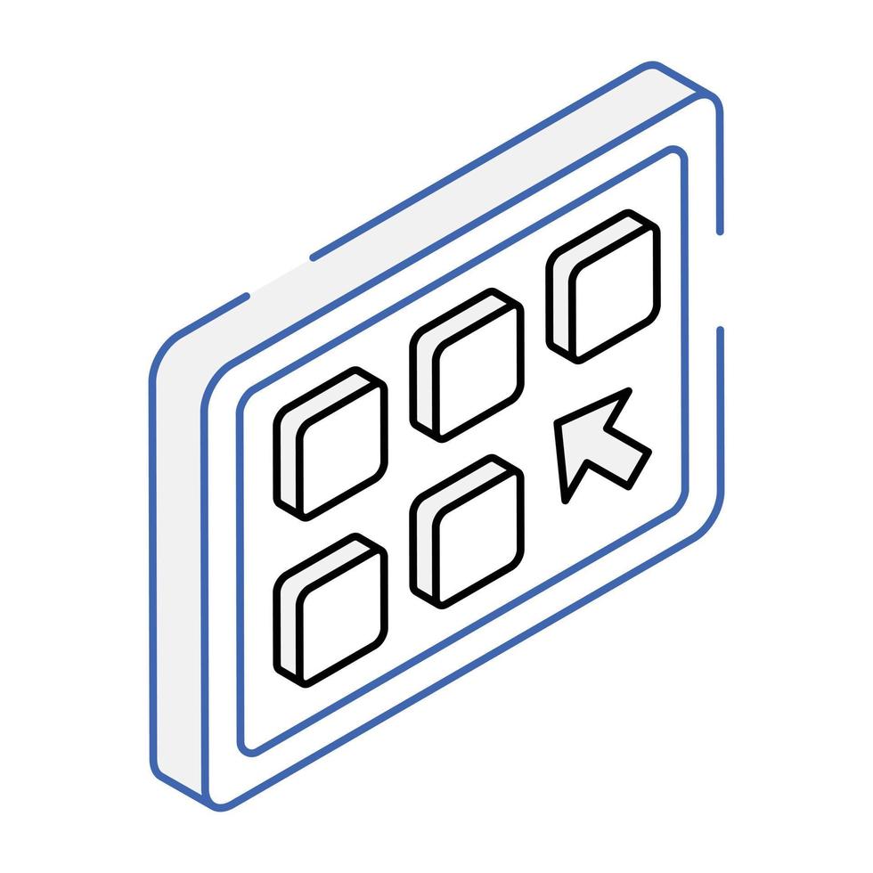 An icon of user interface isometric design vector