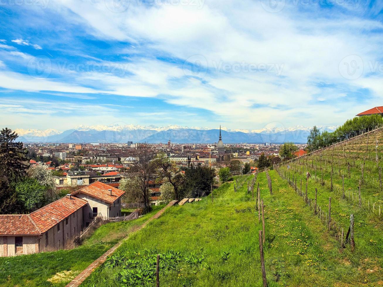 HDR Aerial view of Turin photo