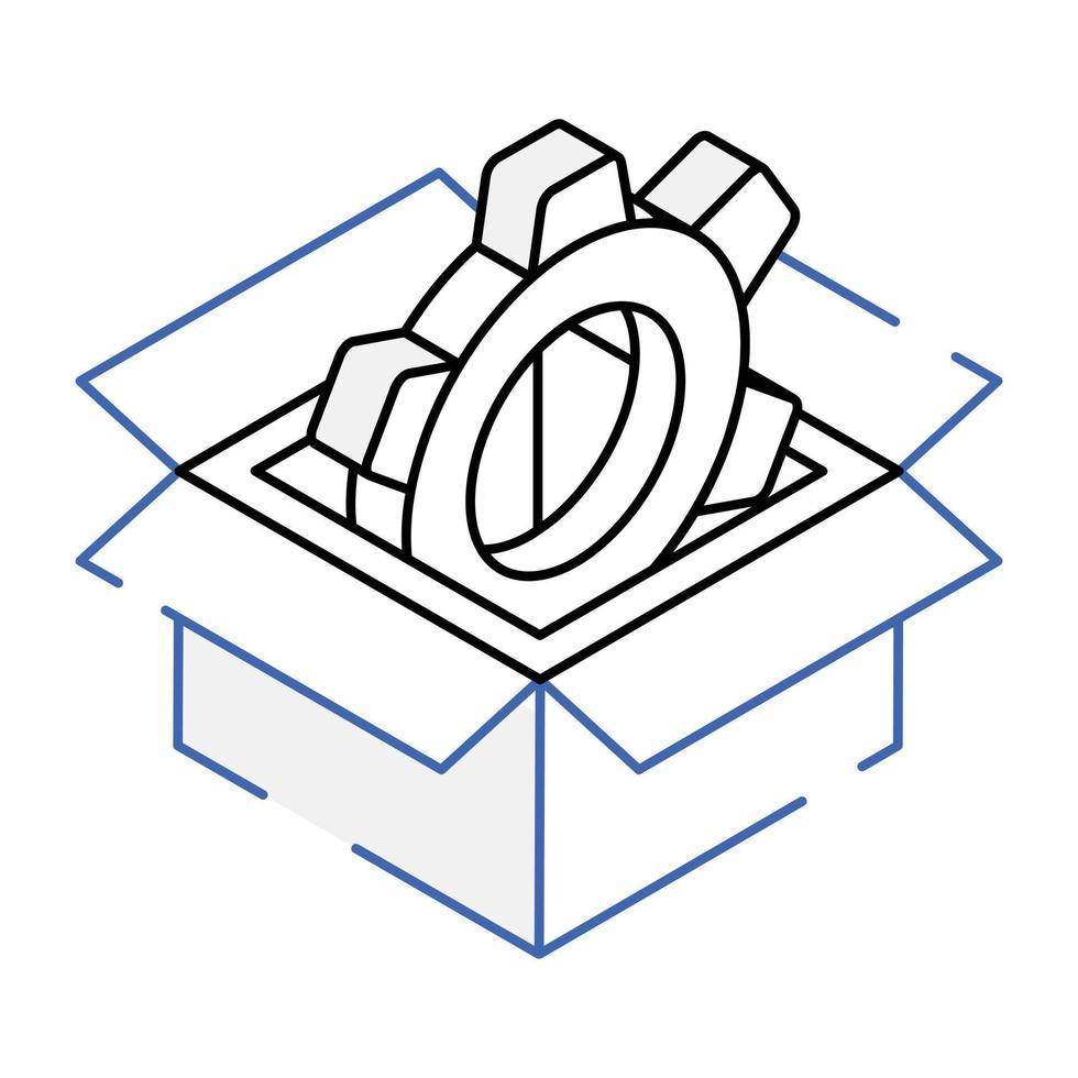 Trendy isometric icon of product management vector