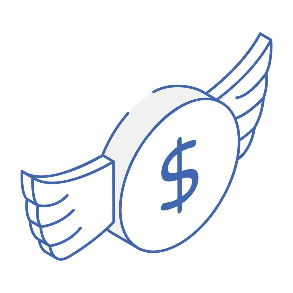 Modern isometric icon of angel investment vector