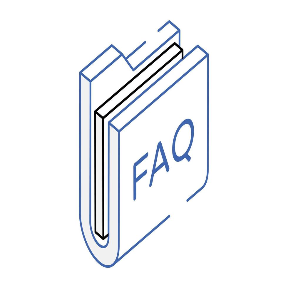 Modern isometric icon of question vector