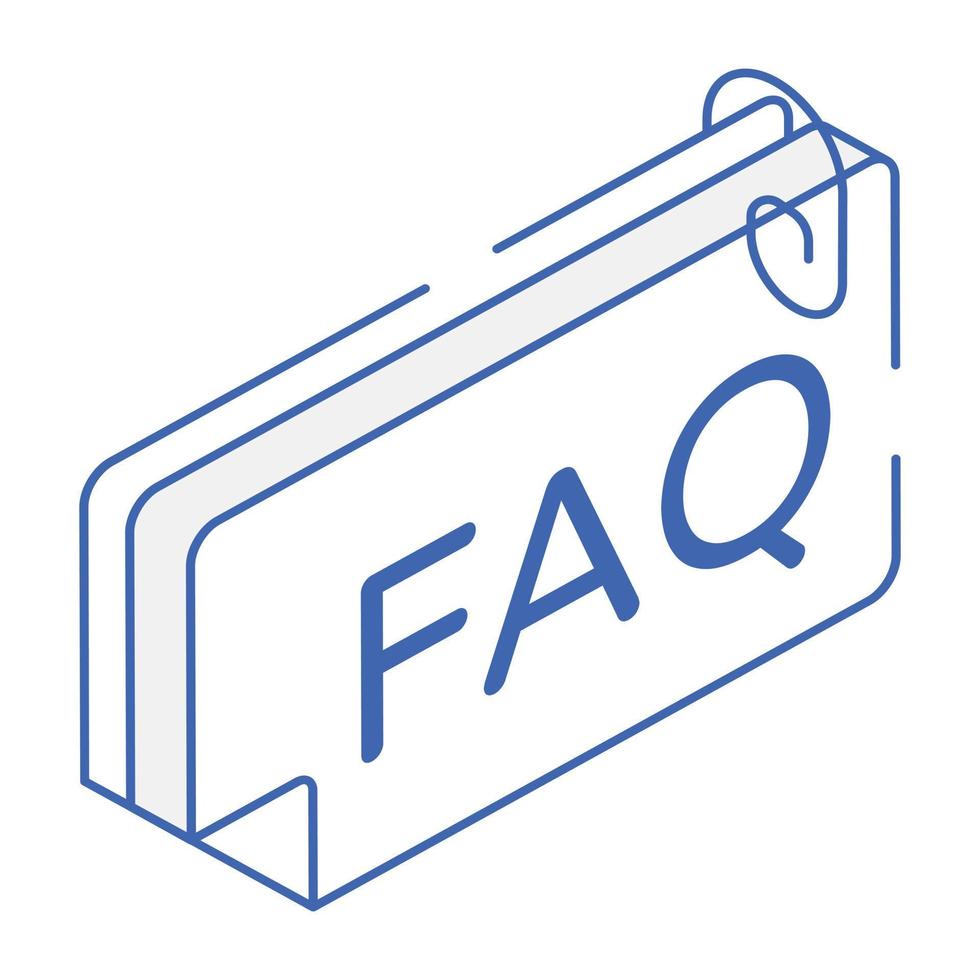 Modern isometric icon of question vector