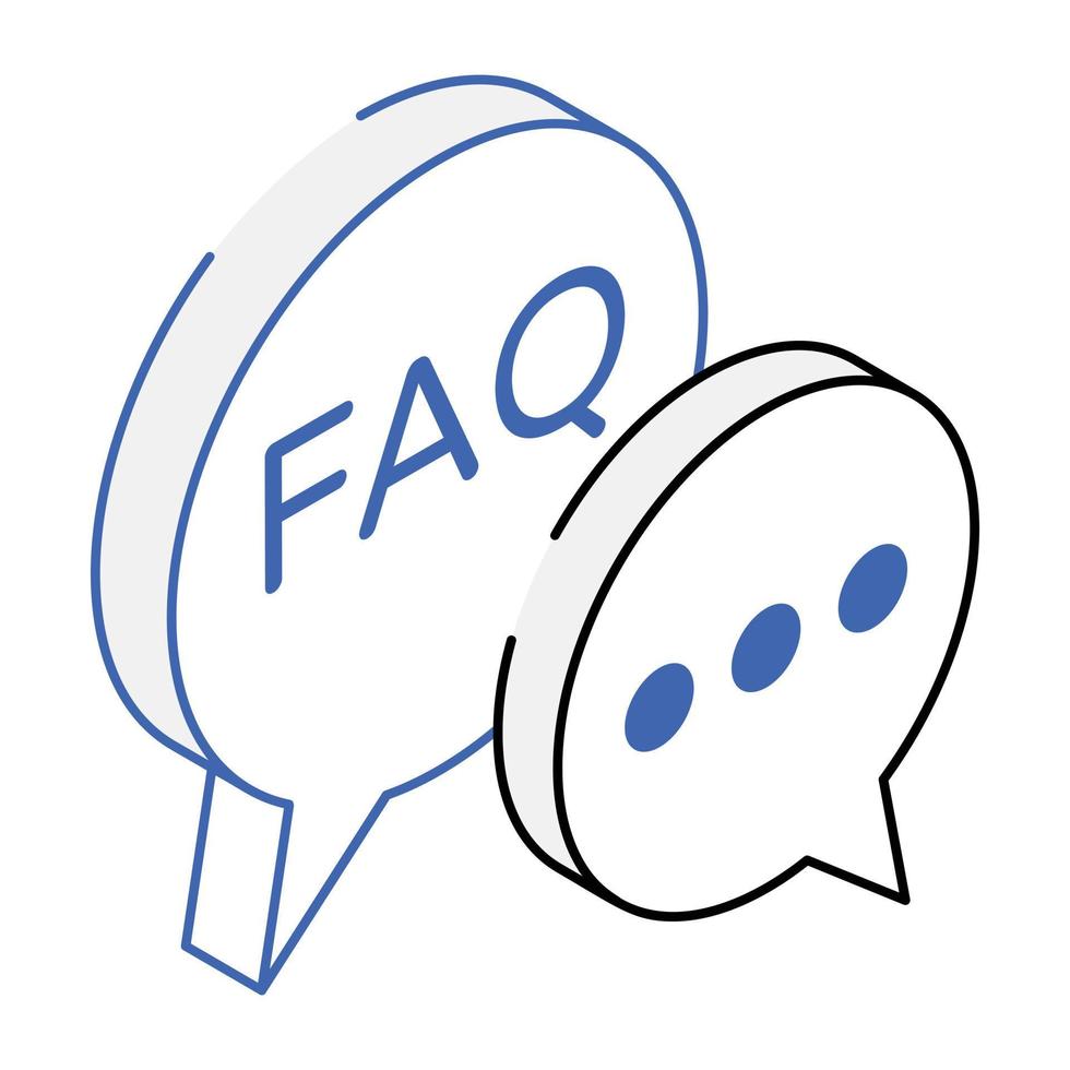 Modern isometric icon of question vector