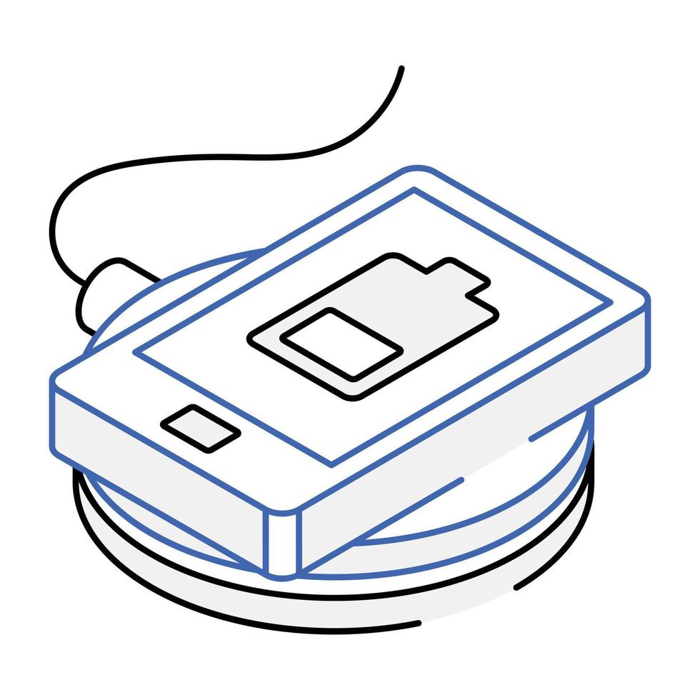 A mobile charging isometric icon design vector