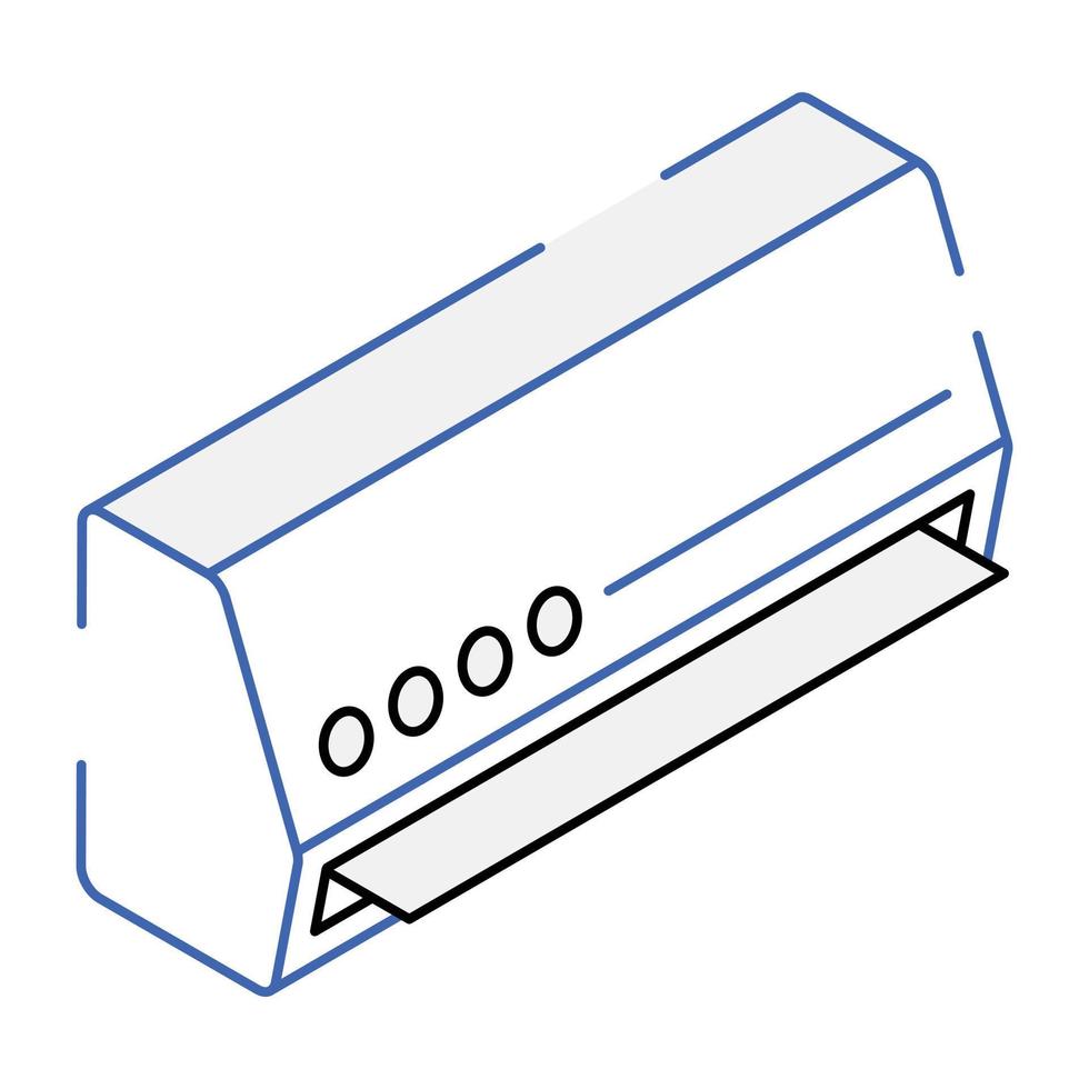 Air conditioner vector in isometric design