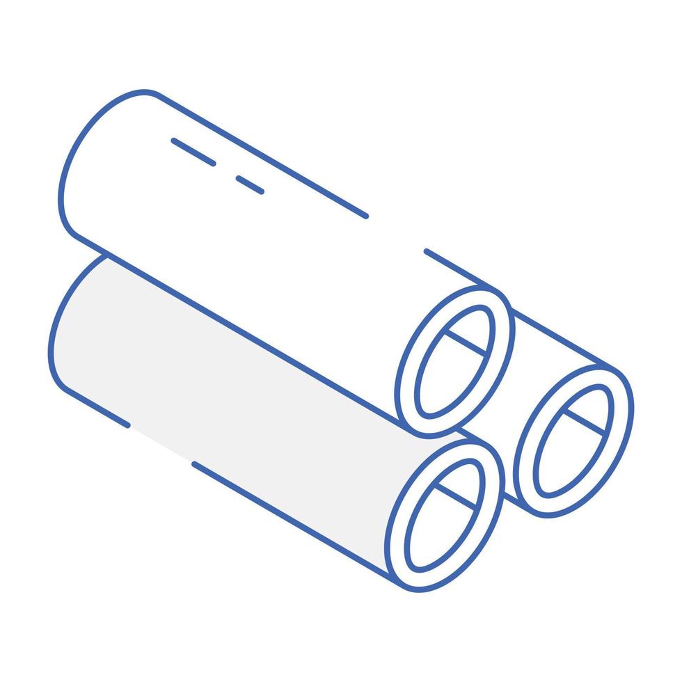 Trendy isometric icon of industrial pipes vector