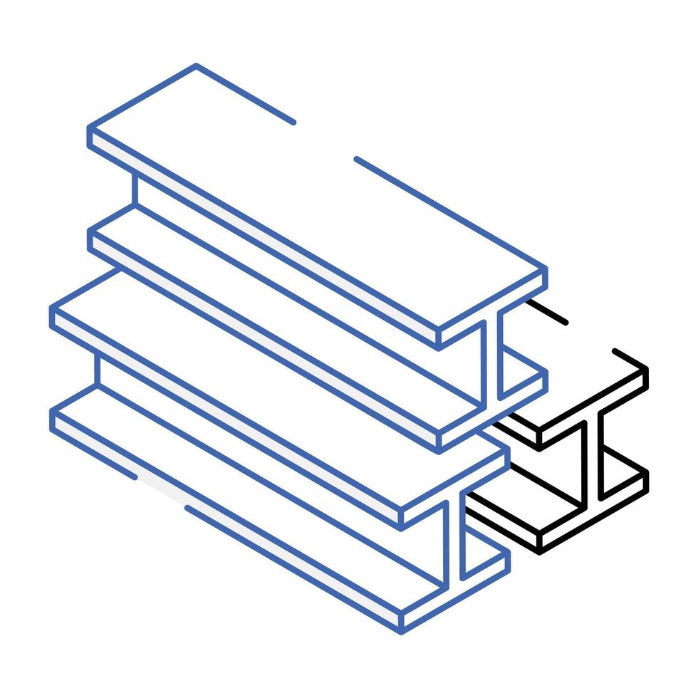 An icon of girders isometric vector