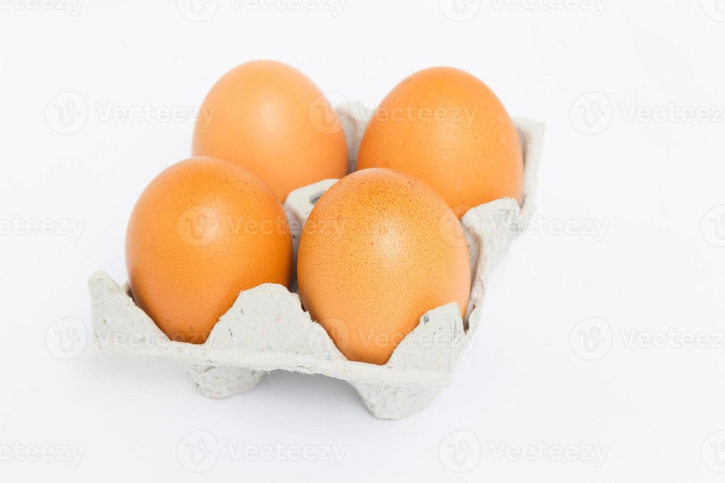 Egg in paper mould box packaging photo