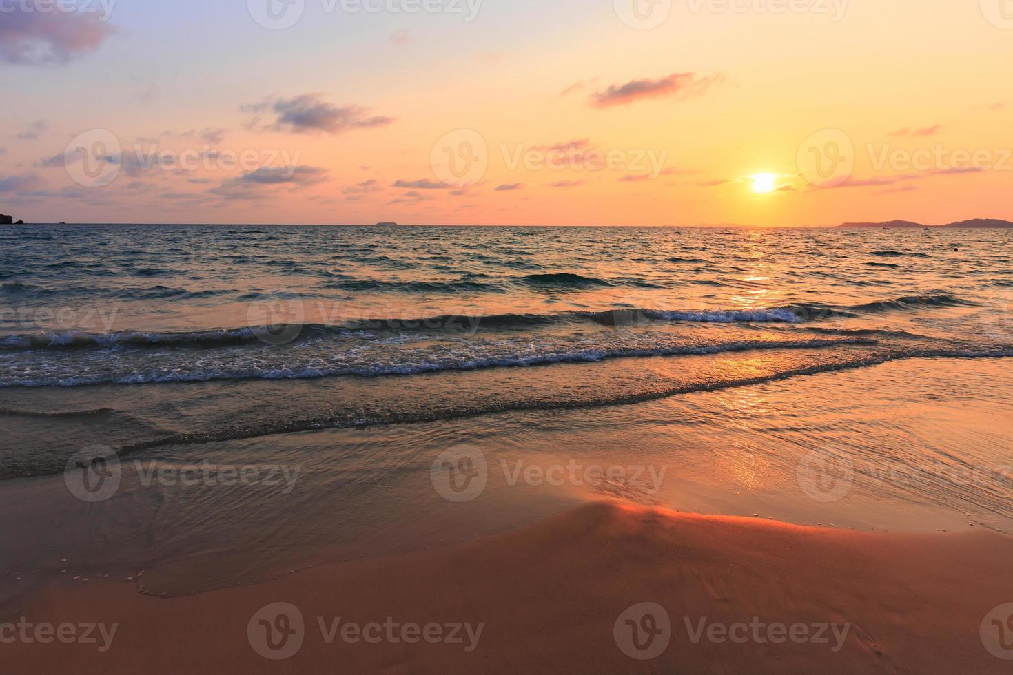 Sunset at Laem Mae Phim Beach, Thailand photo