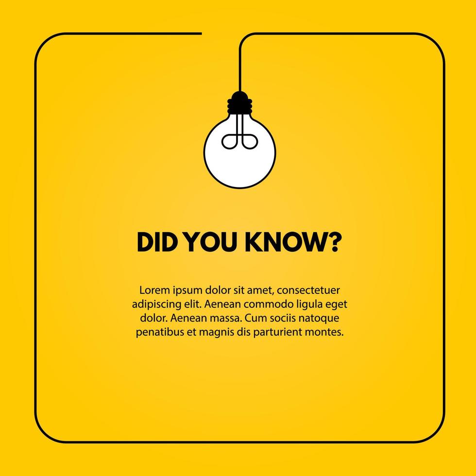 Did you know interesting fact Vector Illustration