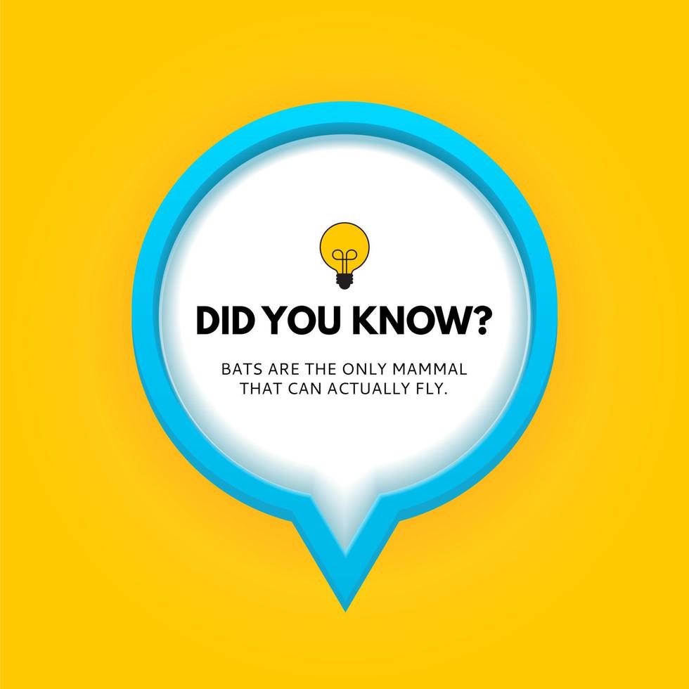 Did you know interesting fact Vector Illustration