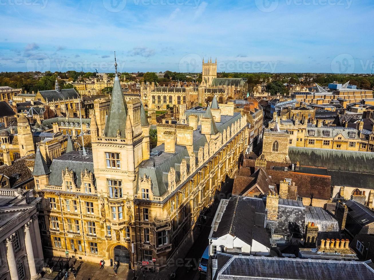 HDR Aerial view of Cambridge photo