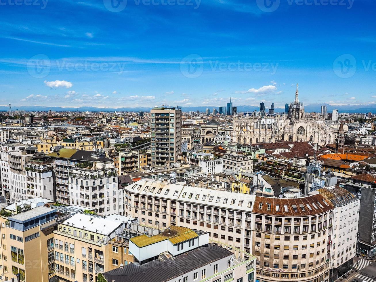 HDR Aerial view of Milan, Italy photo