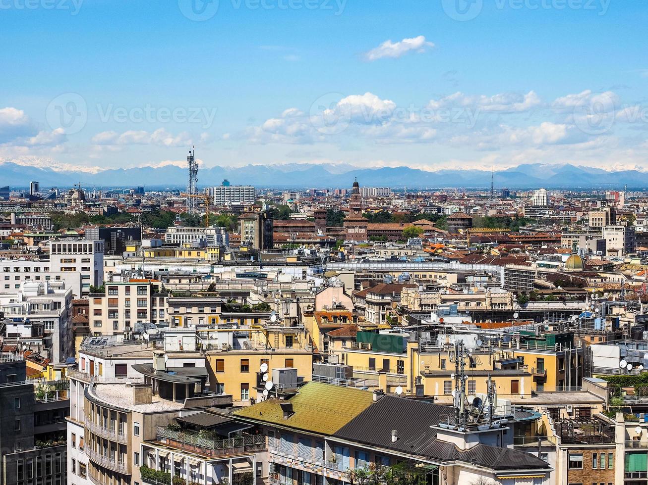 hdr vista aérea de milán, italia foto