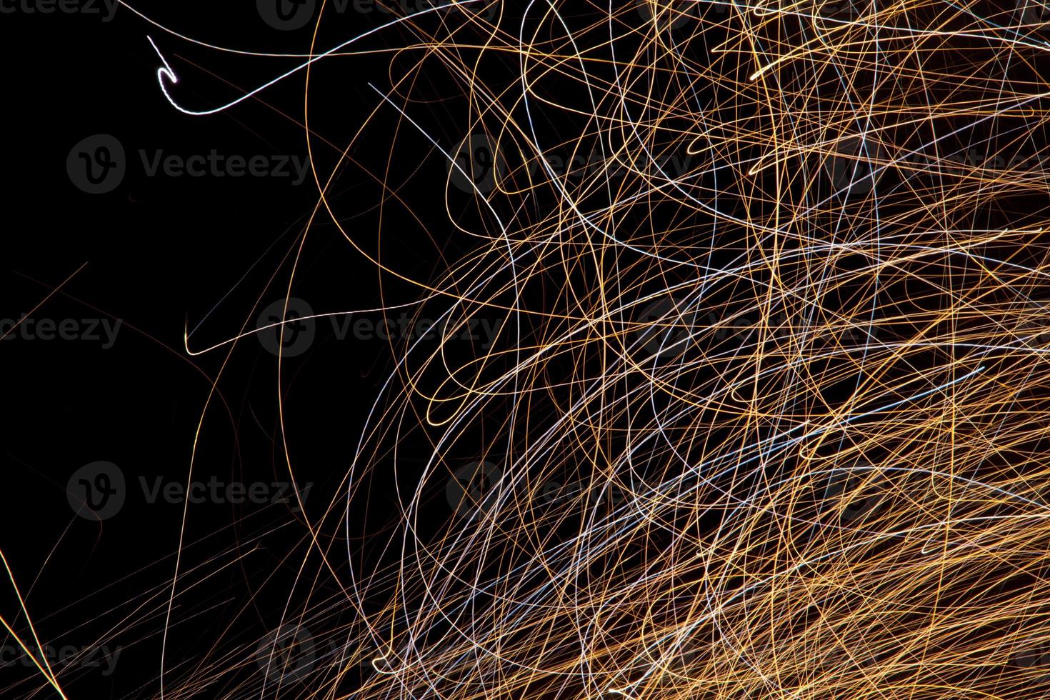 Detailed Photo of fireworks in black background with artistic camera movements