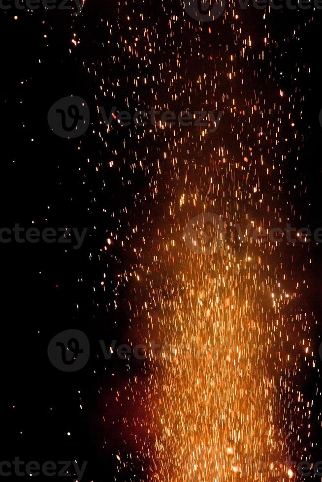 Detailed Photo of fireworks in black background with artistic camera movements