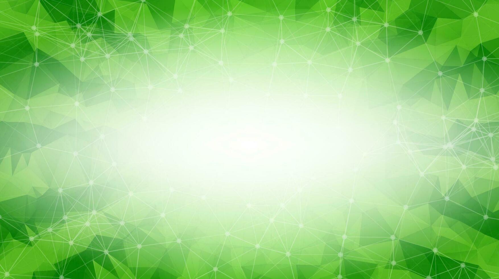 fondo de espacio poligonal verde abstracto con puntos y líneas de conexión. estructura de conexión y antecedentes científicos. diseño de hud futurista. vector