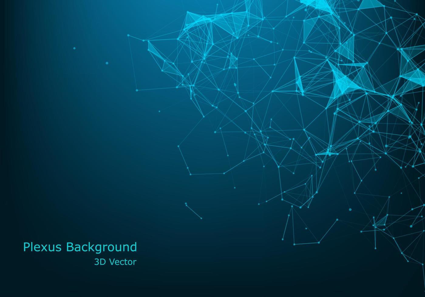 Abstract molecules technology with linear and polygonal pattern shapes on dark blue background. Illustration Vector design digital technology concept