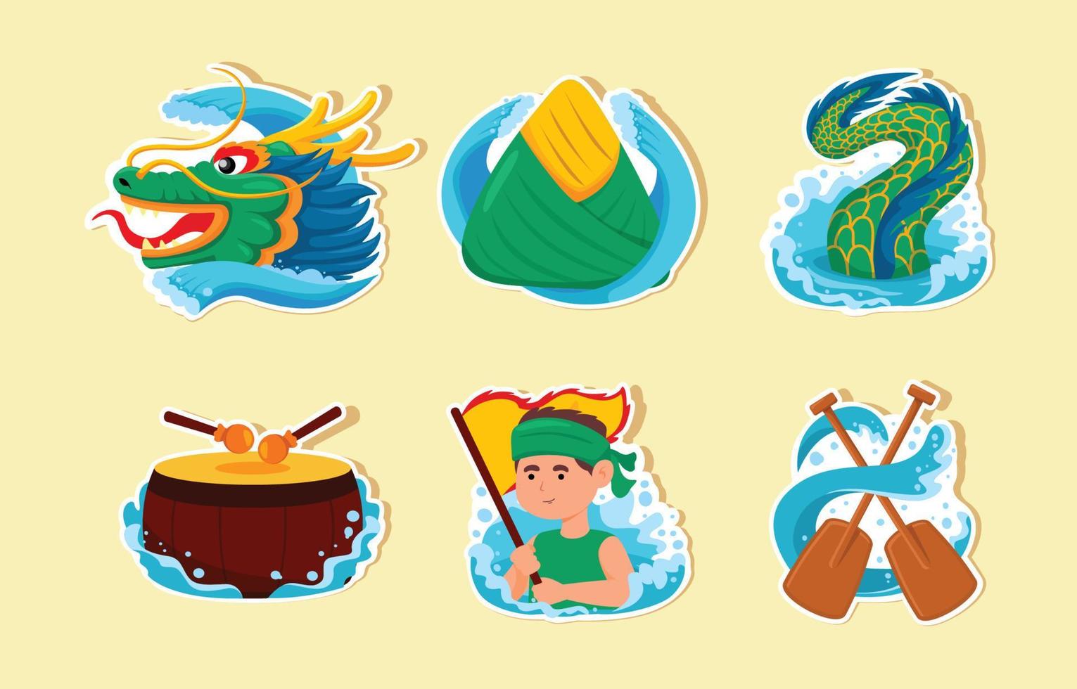 Dragon Boat Festival Sticker vector