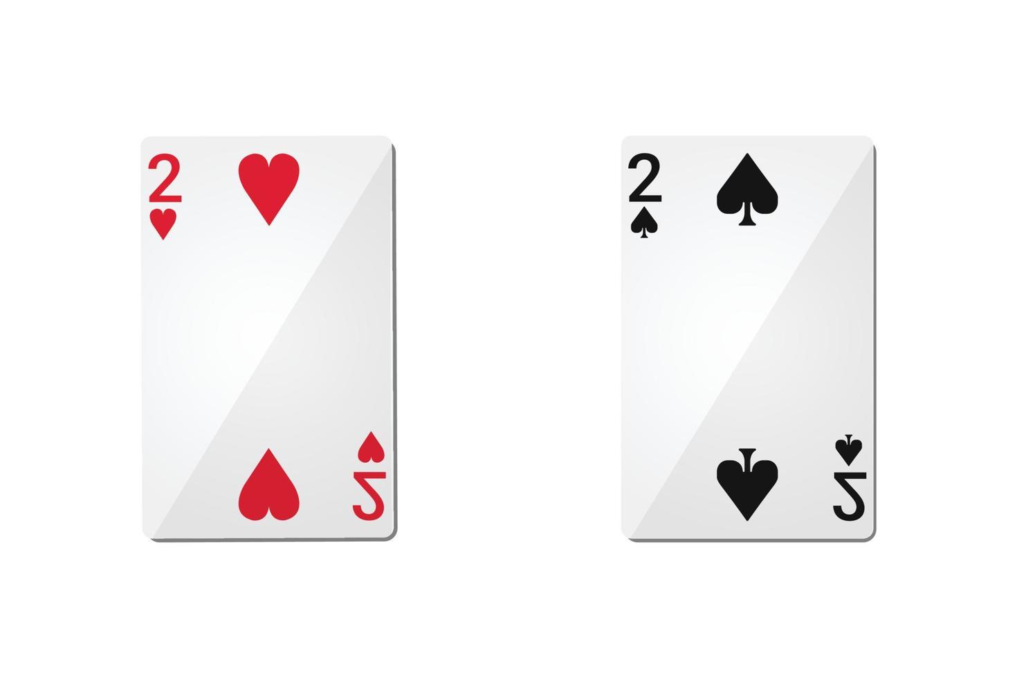 Number two playing cards vector