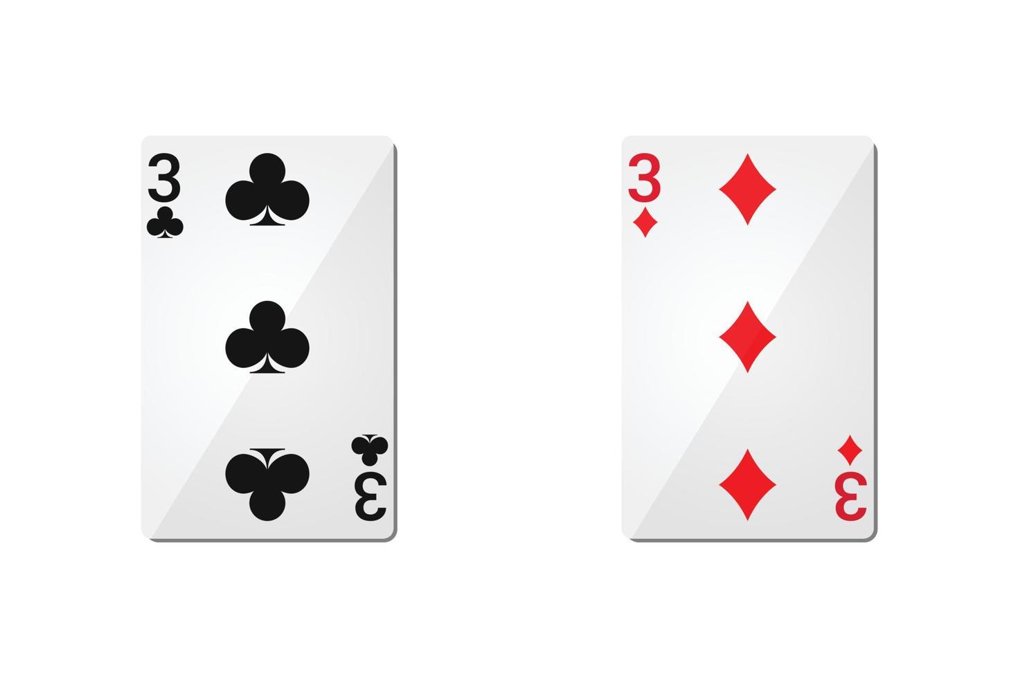 Number 3 playing cards vector