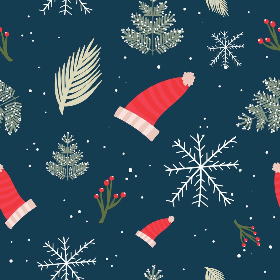 Red Hat Element Christmas Pattern vector