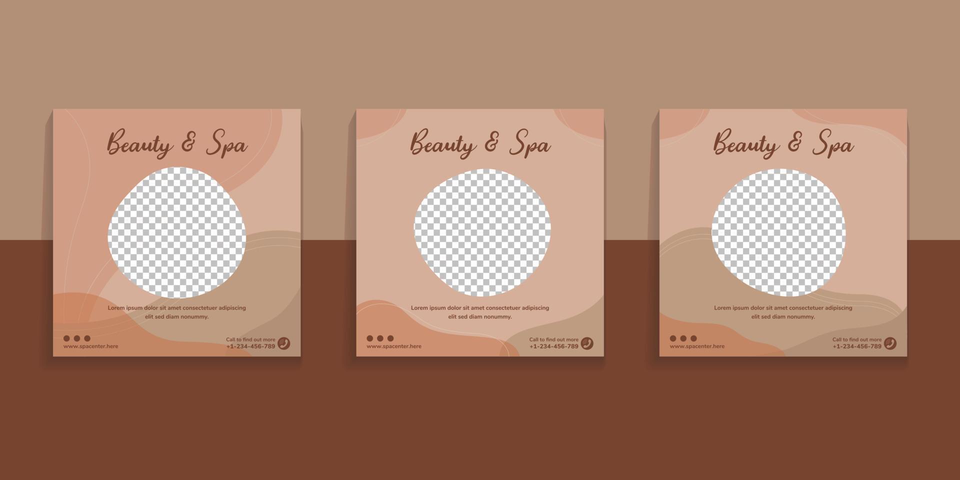 Beauty And Spa Social Media Post Template vector