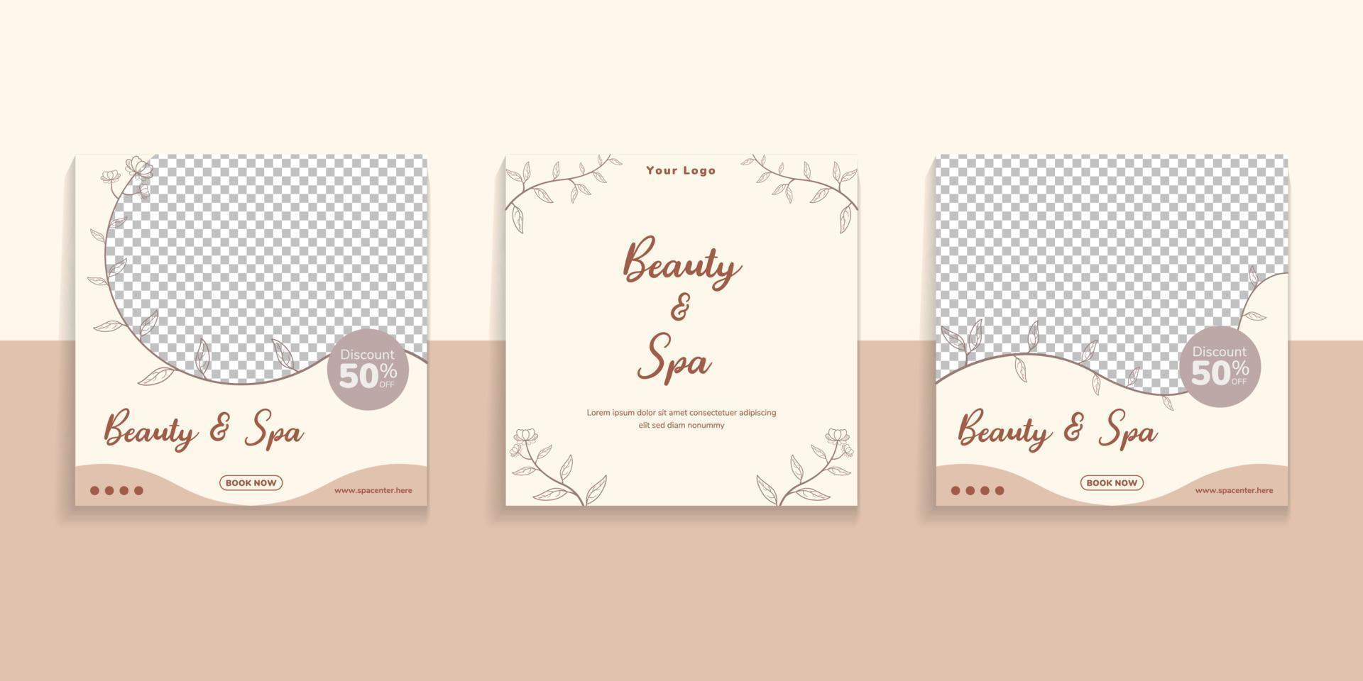 Beauty And Spa Social Media Post Template vector