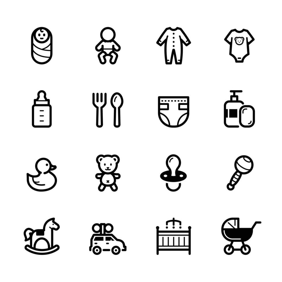 Baby icons with White Background vector