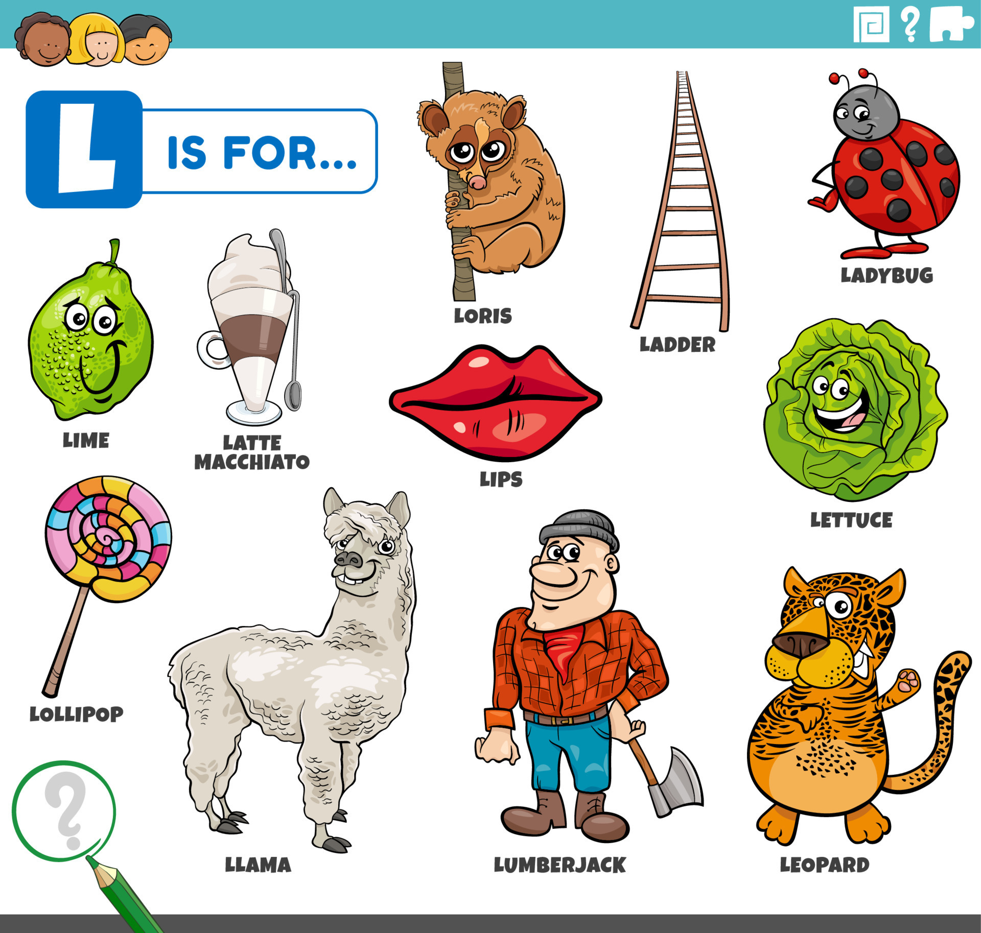 letter l words educational set with cartoon characters 7456173 Vector Art at Vecteezy letter l words educational set with cartoon characters 7456173 Vector Art at Vecteezy